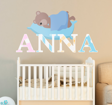 Naklejka na ścianę poduszka na niedźwiedzie personalizowana - TenStickers