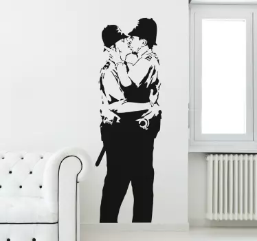 Naklejka na ścianę policjanci Banksy - TenStickers