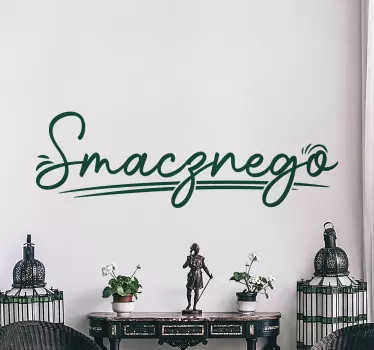 Naklejka na ścianę do salonu polskie napisy Smacznego - TenStickers