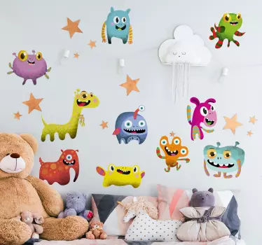 Naklejka na ścianę potwory kolekcja potworów kosmosu - TenStickers