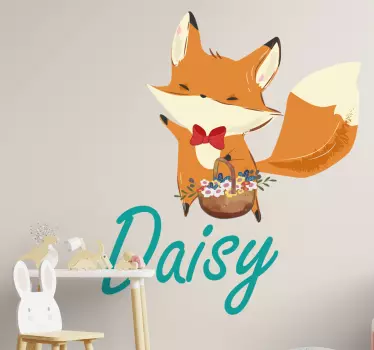 Naklejka na ścianę psy i koty figlarna lisica - TenStickers