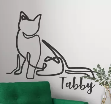 Naklejka na ścianę psy i koty sylwetka kota na zamówienie - TenStickers