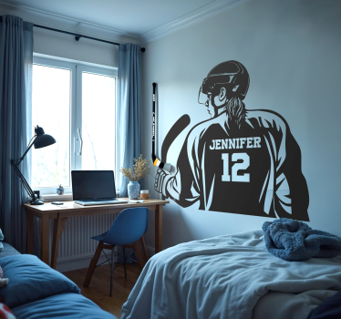 Naklejka na ścianę różne sporty dziewczyna grająca w hokeja - TenStickers