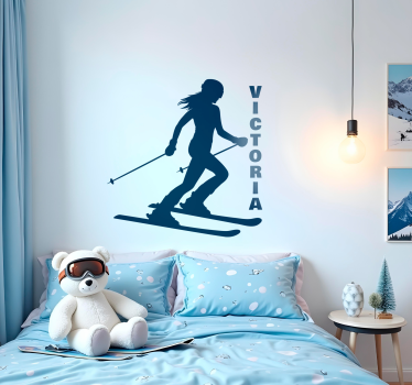 Naklejka na ścianę różne sporty konfigurowalny narciarz - TenStickers