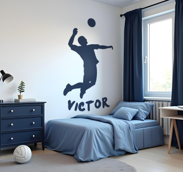 Naklejka na ścianę różne sporty siatkarz z imieniem - TenStickers