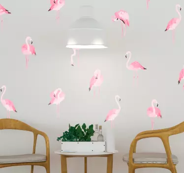 Naklejka na ścianę różowe flamingi - TenStickers