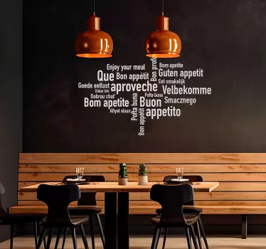 Naklejka na ścianę smacznego w różnych językach - TenStickers