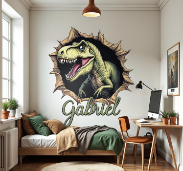 Naklejka na ścianę smoki efekt 3d z imieniem - TenStickers