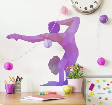 Naklejka na ścianę sport Gimnastyczka sportowa origami - TenStickers