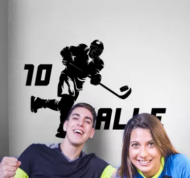Naklejka na ścianę sport ruch hokeisty - TenStickers