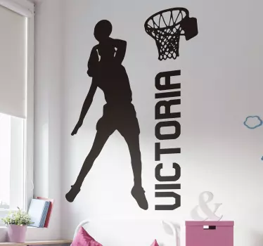 Naklejka na ścianę sylwetka sport koszykówka - TenStickers