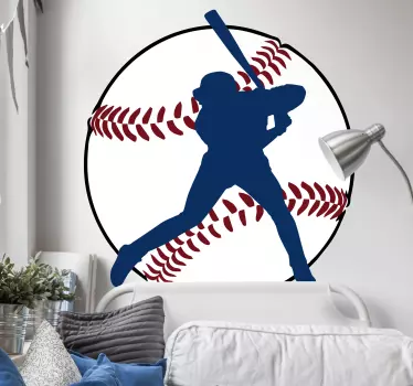 Naklejka na ścianę sport zawodnik baseballowy w akcji - TenStickers