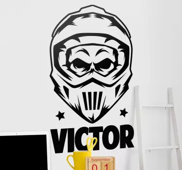 Naklejka na ścianę sporty ekstremalne hełm z motywem czaszki - TenStickers