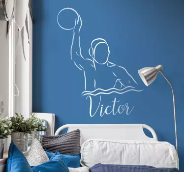 Naklejka na ścianę sporty Piłka wodna z imieniem - TenStickers