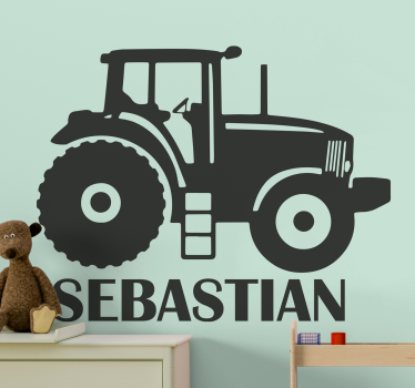 Naklejka na ścianę Sylwetka ciągnika z imieniem - TenStickers