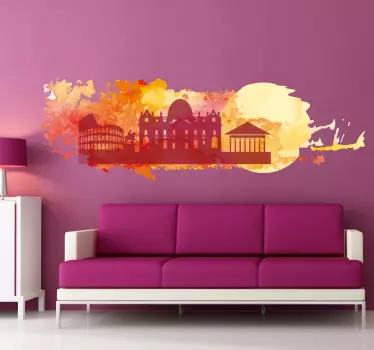 Naklejka na ścianę miejsca kolorowy Rzym - TenStickers