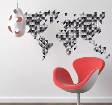 Naklejka na ścianę szara mapa świata - TenStickers