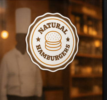 Naklejka na ścianę szef kuchni naturalne hamburgery - TenStickers