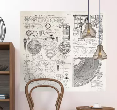 Naklejka na ścianę szkice astronomiczne - TenStickers