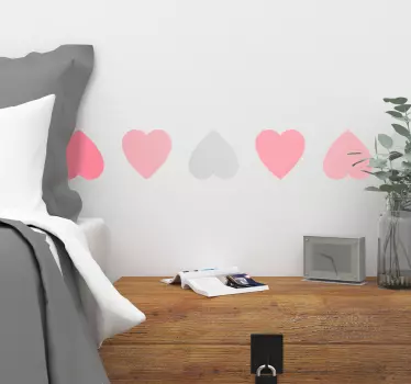 Naklejka na ścianę szlaczek serc miłości - TenStickers