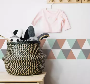 Naklejka na ścianę ornament geometryczny pastelowy wzór - TenStickers