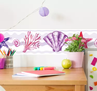 Naklejka na ścianę szlaczki kolorowe życie pod wodą - TenStickers