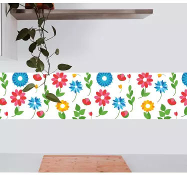 Naklejka na ścianę szlaczki kompozycja kwiatowa - TenStickers