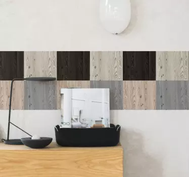 Naklejka na ścianę szlaczki motyw drewnianych paneli - TenStickers