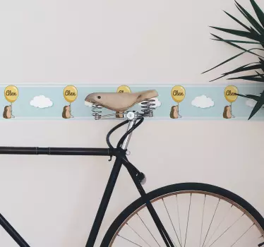 Naklejka na ścianę szlaczki urocze balony w kształcie jeży - TenStickers