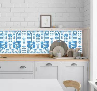 Naklejka na ścianę szlaczki urocze motywy ludowe - TenStickers