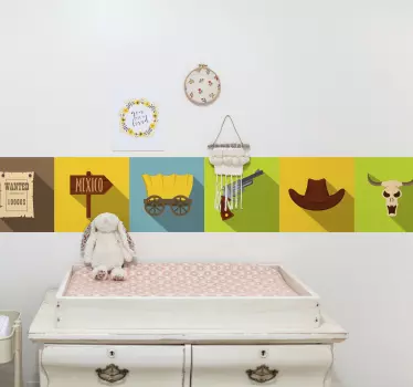 Naklejka na ścianę szlaczki w stylu dzikiego zachodu - TenStickers