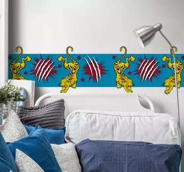 Naklejka na ścianę szlaczki zabawny motyw tygrysów - TenStickers