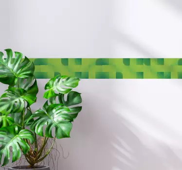 Naklejka na ścianę szlaczki zielony z kwadratami - TenStickers