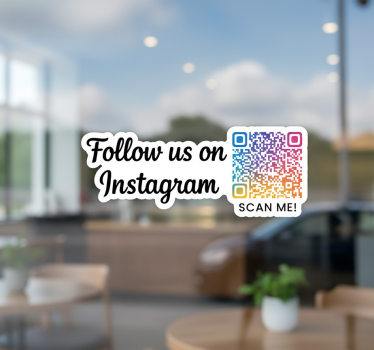 Naklejka na ścianę technologia kolorowy kod qr instagram - TenStickers