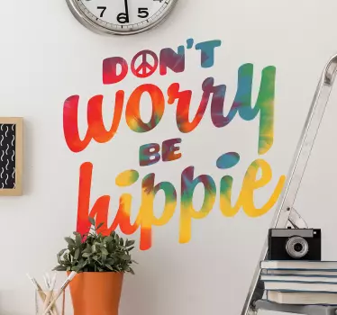 Naklejka na ścianę tie dye be hippie - TenStickers