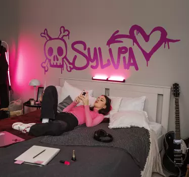 Naklejka dekoracyjna urban graffiti śmierci i miłości - TenStickers