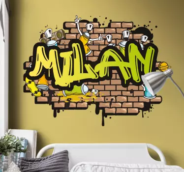 Naklejka na ścianę urban kolorowe graffiti miejskie - TenStickers