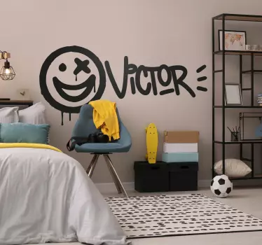 Naklejka dekoracyjna urban smiley imię - TenStickers