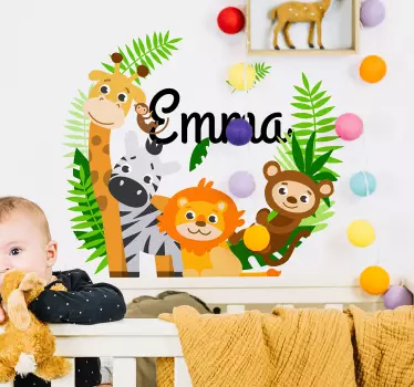 Naklejka na ścianę wesołe zwierzątka egzotyczne - TenStickers