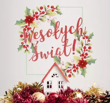 Naklejka świąteczna "Wesołych świąt" - TenStickers
