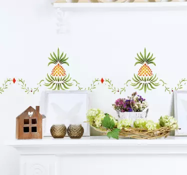 Naklejka na ścianę wzór z ananasów - TenStickers