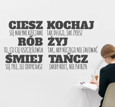 Naklejka na ścianę z motywacyjnym napisem - TenStickers