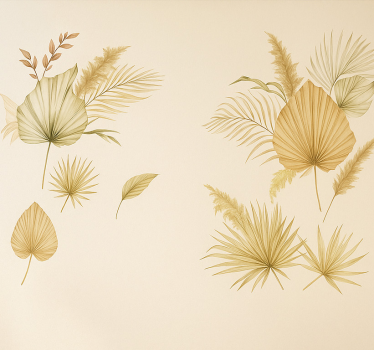 Naklejka na ścianę złote eleganckie liście palm - TenStickers