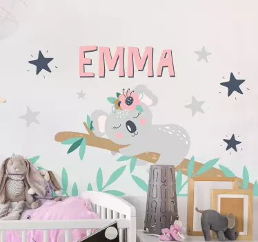 Naklejka do pokoju niemowlaka koala w marzeniach - TenStickers