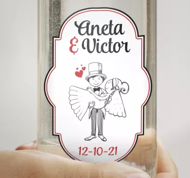 Naklejka na ślub Nowożeńcy - TenStickers