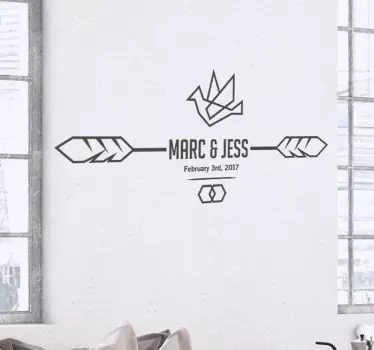 Naklejka na ścianę święta i wydarzenia Naklejka ślubna hipster - TenStickers
