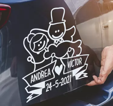 Naklejka na ślub para z imieniem - TenStickers