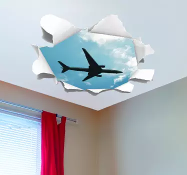 Naklejka na ścianę 3d samolot - TenStickers