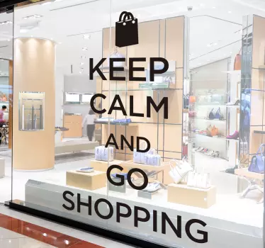 Naklejka na witrynę sklepową "Keep calm and go shopping" - TenStickers