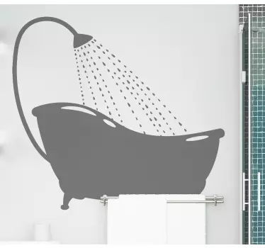 Naklejka na szybę do łazienki Wanna z prysznicem sylwetka - TenStickers